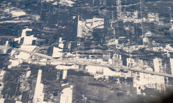 Quebec Chaudière-Appalaches: Autoroute A-20 (Jean-Lesage) 2019-01-26 Flug UAL31 München Franz Josef Strauß (MUC/EDDM) - Newark (KEWR) Luftbild aerial photo