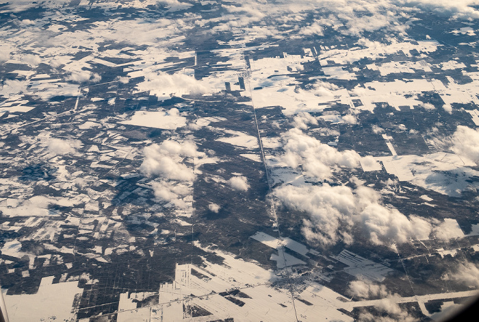 Quebec Chaudière-Appalaches: Route R-271 2019-01-26 Flug UAL31 München Franz Josef Strauß (MUC/EDDM) - Newark (KEWR) Luftbild aerial photo