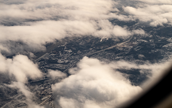 Albany County: Hudson River, Interstate I-87 (New York State Thruway) 2019-01-26 Flug UAL31 München Franz Josef Strauß (MUC/EDDM) - Newark (KEWR) Luftbild aerial photo