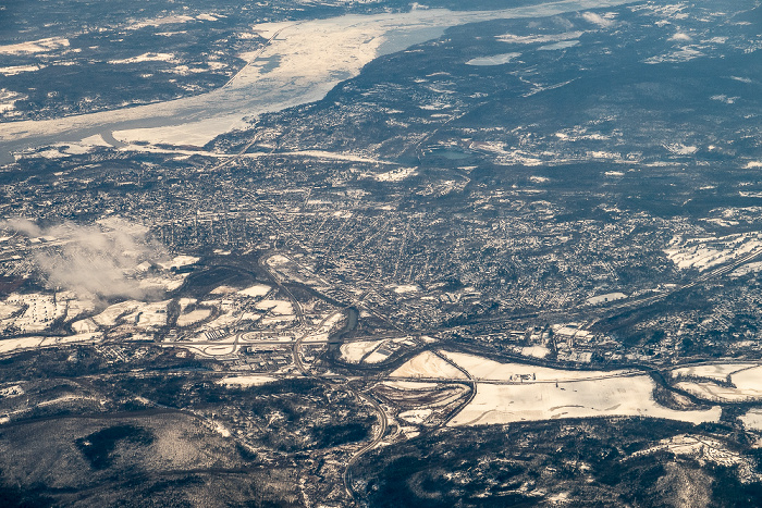 Ulster County: Kingston (New York) 2019-01-26 Flug UAL31 München Franz Josef Strauß (MUC/EDDM) - Newark (KEWR) Dutchess County Hudson River Luftbild aerial photo