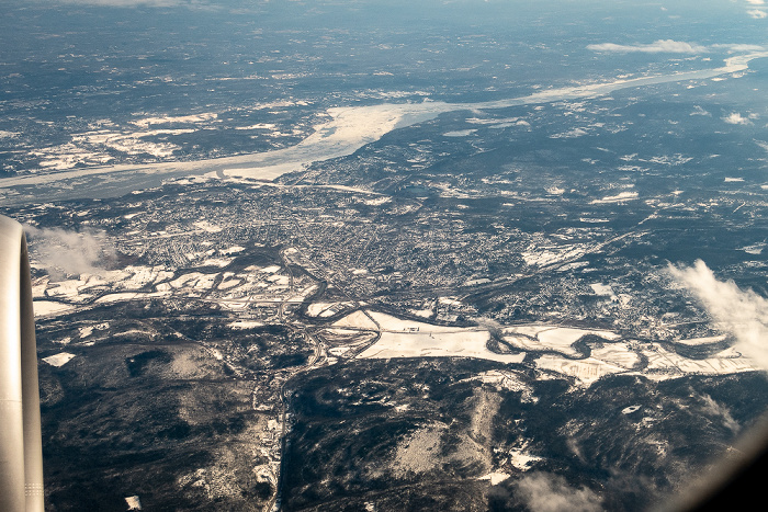 Ulster County: Kingston (New York) 2019-01-26 Flug UAL31 München Franz Josef Strauß (MUC/EDDM) - Newark (KEWR) Dutchess County Hudson River Luftbild aerial photo