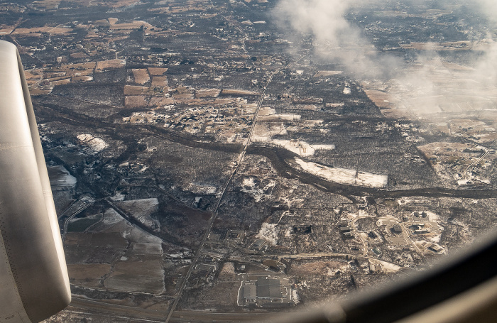 New York Orange County: Orange County Road 83, Wallkill River 2019-01-26 Flug UAL31 München Franz Josef Strauß (MUC/EDDM) - Newark (KEWR) Luftbild aerial photo