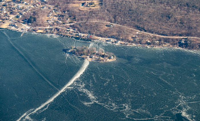 New Jersey Passaic County: Greenwood Lake mit Storms Island 2019-01-26 Flug UAL31 München Franz Josef Strauß (MUC/EDDM) - Newark (KEWR) Luftbild aerial photo