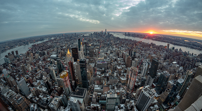 New York City Blick vom Empire State Building: Manhattan Brooklyn East River Hudson River