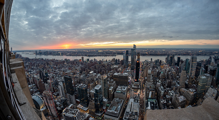New York City Blick vom Empire State Building: Manhattan, Hudson River, New Jersey