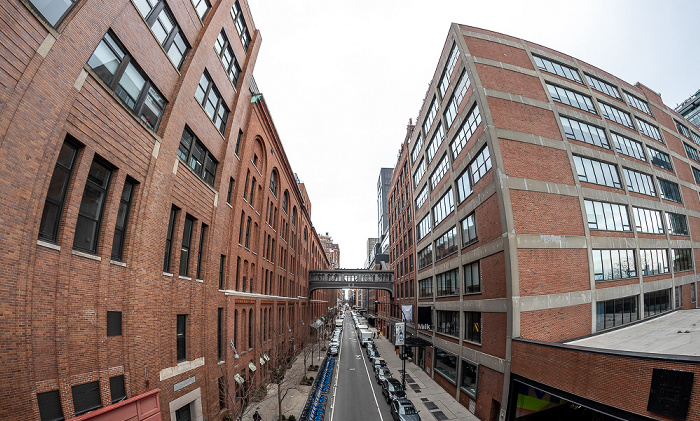 New York City Blick vom High Line Park: Chelsea - West 15th Street