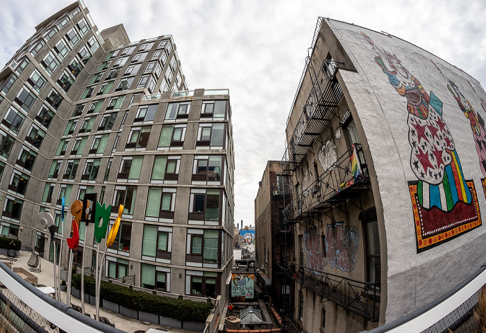 New York City Blick vom High Line Park: Chelsea - TEN23 (links) und 505 West 22nd Street