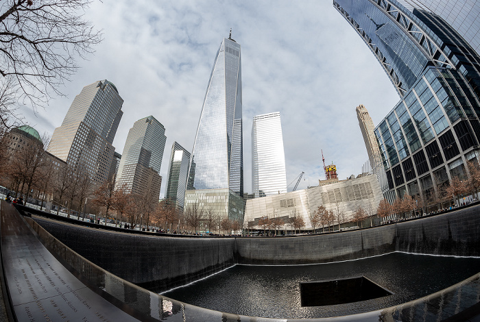New York City World Trade Center Site (v.l.): World Financial Center, One World Trade Center, 7 World Trade Center, 9/11 Museum, 3 World Trade Center 9/11 Memorial