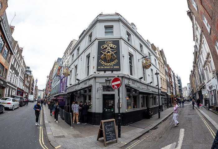 London Soho: Dean Street / Bateman Street: The Crown & Two Chairmen