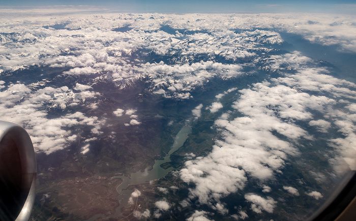 Kanton Freiburg Lac de la Gruyère, Alpen in Wolken 2019-05-16 Flug DLH1892 München Franz Josef Strauß (MUC/EDDM) - Bilbao (BIO/LEBB) Luftbild aerial photo