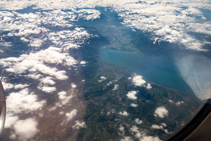 Genfer See, Alpen in Wolken Kanton Waadt