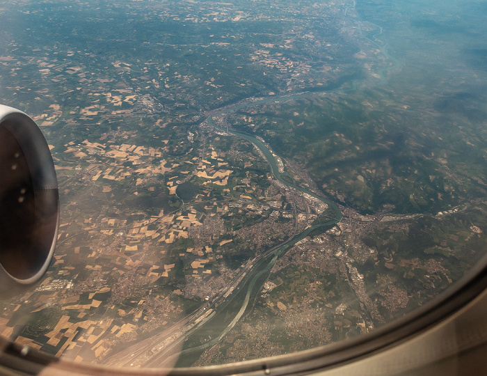 Auvergne-Rhône-Alpes Métropole de Lyon, Rhone 2019-05-16 Flug DLH1892 München Franz Josef Strauß (MUC/EDDM) - Bilbao (BIO/LEBB) Luftbild aerial photo