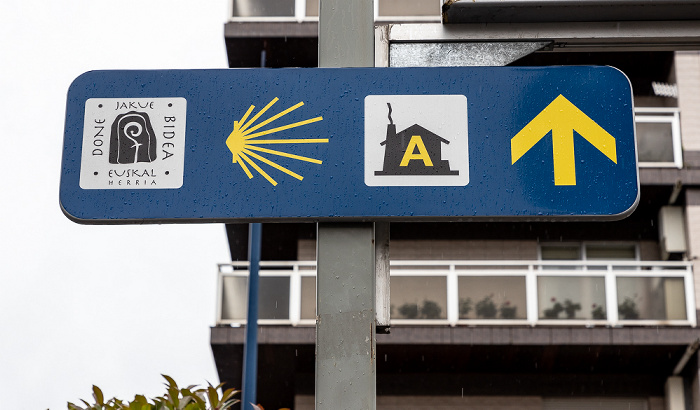 Portugalete Wegweiser für den Jakobsweg