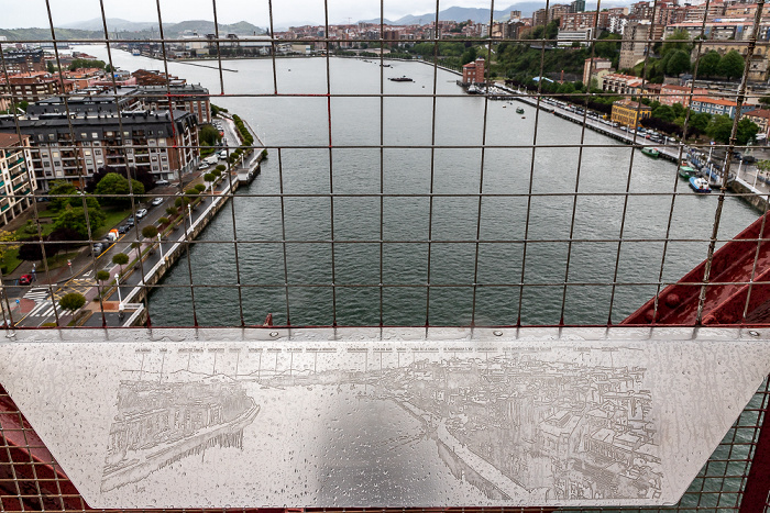 Blick von der Schwebefähre Puente de Vizcaya (Puente Colgante): Ría de Bilbao Portugalete