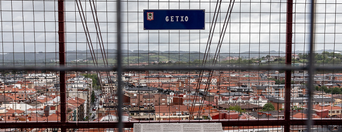 Portugalete Blick von der Schwebefähre Puente de Vizcaya (Puente Colgante): Stadtteil Las Arenas der Gemeinde Getxo