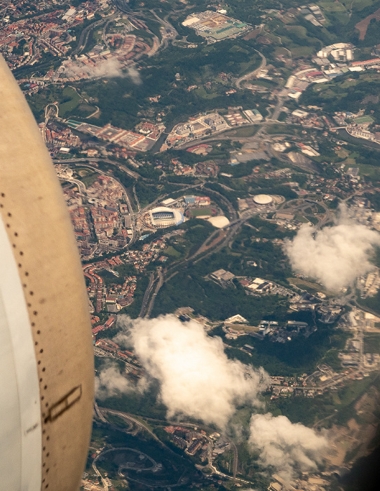 Baskenland Donostia-San Sebastián 2019-05-20 Flug DLH1893 Bilbao (BIO/LEBB) - München Franz Josef Strauß (MUC/EDDM) Estadio Municipal de Anoeta Luftbild aerial photo