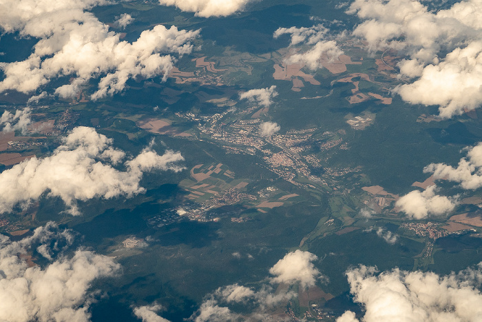 Thüringen - Landkreis Schmalkalden-Meiningen:  2019-08-10 Flug DLH2510 München Franz Josef Strauß (MUC/EDDM) - Birmingham (BHX/EGBB) Luftbild aerial photo