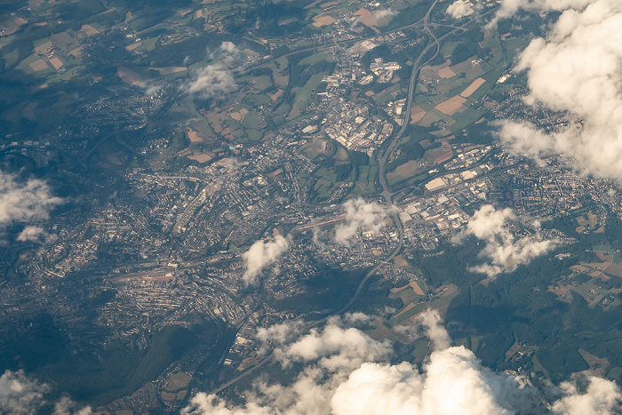 Wuppertal Bundesautobahn A 1 2019-08-10 Flug DLH2510 München Franz Josef Strauß (MUC/EDDM) - Birmingham (BHX/EGBB) Luftbild aerial photo