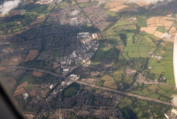 Warwickshire Nuneaton and Bedworth 2019-08-10 Flug DLH2510 München Franz Josef Strauß (MUC/EDDM) - Birmingham (BHX/EGBB) Bayton Road Industrial Estate Coventry Coventry (Longford) Power Station Motorway M6 Luftbild aerial photo