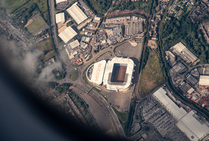 Warwickshire Coventry mit der Coventry Building Society Arena 2019-08-10 Flug DLH2510 München Franz Josef Strauß (MUC/EDDM) - Birmingham (BHX/EGBB) Luftbild aerial photo