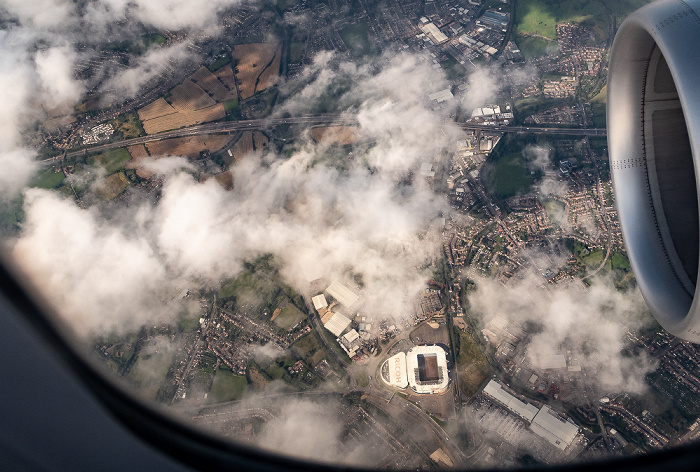 Warwickshire Coventry mit der Coventry Building Society Arena 2019-08-10 Flug DLH2510 München Franz Josef Strauß (MUC/EDDM) - Birmingham (BHX/EGBB) Luftbild aerial photo