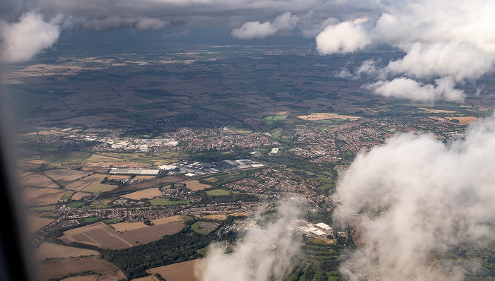 Warwickshire Tamworth 2019-08-10 Flug DLH2510 München Franz Josef Strauß (MUC/EDDM) - Birmingham (BHX/EGBB) Luftbild aerial photo