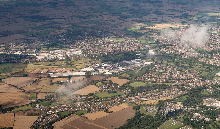 Warwickshire Tamworth 2019-08-10 Flug DLH2510 München Franz Josef Strauß (MUC/EDDM) - Birmingham (BHX/EGBB) Luftbild aerial photo