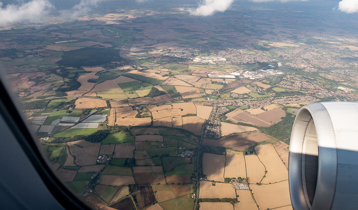 Warwickshire Tamworth 2019-08-10 Flug DLH2510 München Franz Josef Strauß (MUC/EDDM) - Birmingham (BHX/EGBB) Luftbild aerial photo