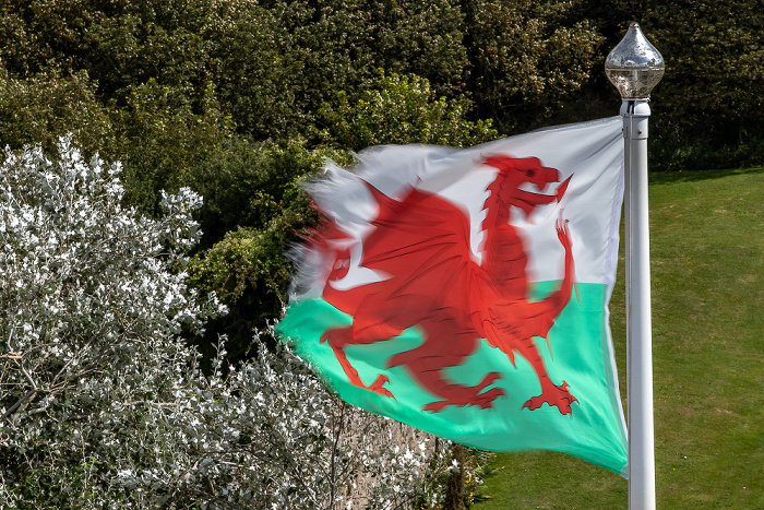 Manorbier Castle: Walisische Flagge