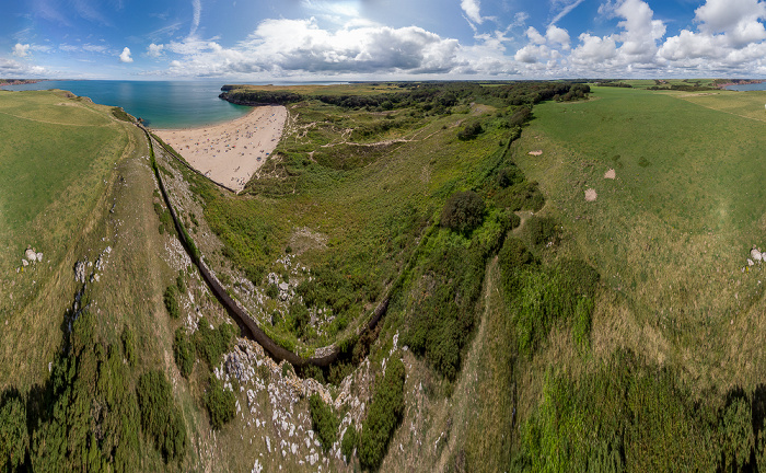 Pembrokeshire Coast National Park Barafundle Bay Luftbild aerial photo