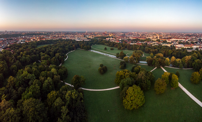 München Englischer Garten Eisbach Luftbild aerial photo