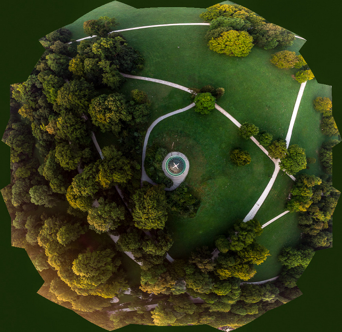 München Englischer Garten: Monopteros Luftbild aerial photo