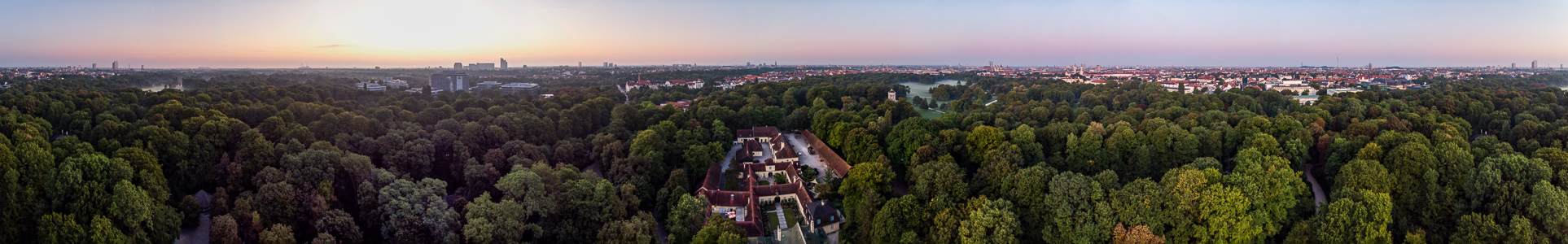 München Englischer Garten Verwaltung des Englischen Gartens Luftbild aerial photo