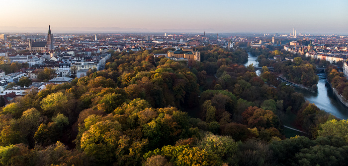 München Haidhausen: Maximiliansanlagen mit Maximilianeum (Bayerischer Landtag) Luftbild aerial photo
