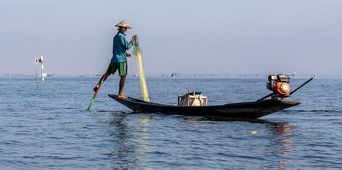 Intha-Fischer (Einbeinruderer) Inle-See