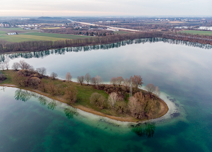 Unterföhring Feringasee Autobahnring A 99 Luftbild aerial photo