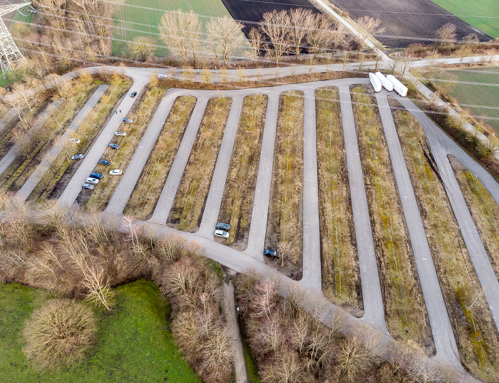 Unterföhring Am Feringasee: Parkplatz Luftbild aerial photo