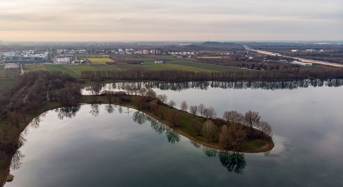 Unterföhring Feringasee Autobahnring A 99 Luftbild aerial photo