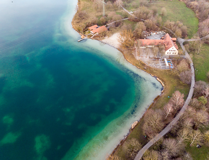 Unterföhring Feringasee Gasthof Feringasee Wasserwacht Luftbild aerial photo