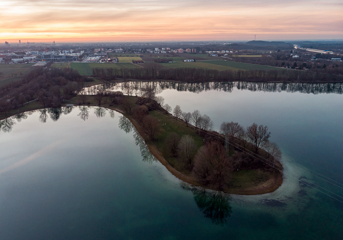 Unterföhring Feringasee Autobahnring A 99 Luftbild aerial photo