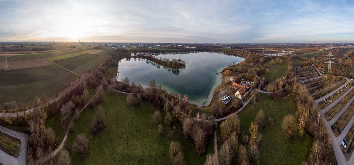 Unterföhring Feringasee Gasthof Feringasee Luftbild aerial photo