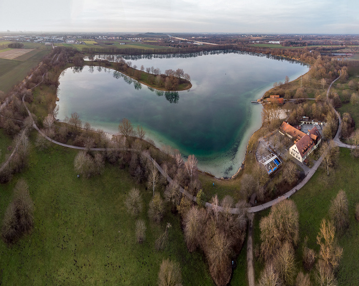 Unterföhring Feringasee Autobahnring A 99 Gasthof Feringasee Luftbild aerial photo