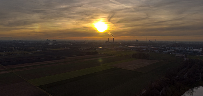 Unterföhring Feringasee Heizkraftwerk München-Nord Luftbild aerial photo