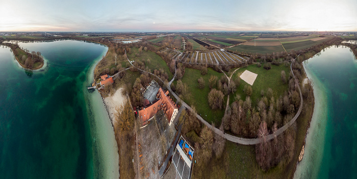 Unterföhring Feringasee Gasthof Feringasee Wasserwacht Luftbild aerial photo