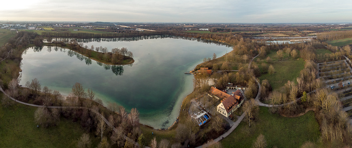 Unterföhring Feringasee Autobahnring A 99 Gasthof Feringasee Luftbild aerial photo