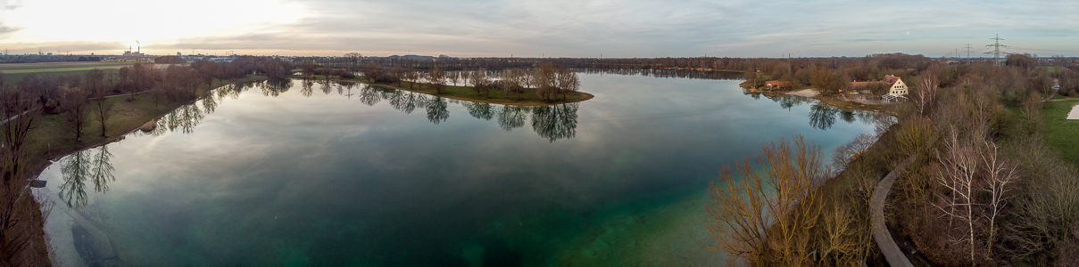 Unterföhring Feringasee Gasthof Feringasee Heizkraftwerk München-Nord Luftbild aerial photo