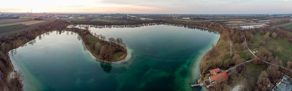 Unterföhring Feringasee Autobahnring A 99 Heizkraftwerk München-Nord Wasserwacht Luftbild aerial photo