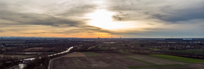 Ismaning Mittlere-Isar-Kanal Speicherseekraftwerk Ismaning Luftbild aerial photo