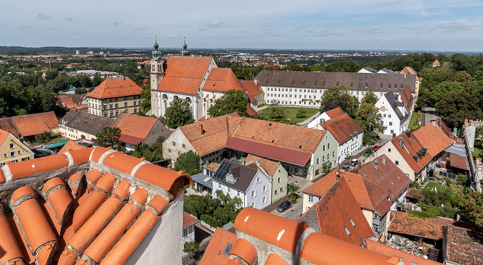 Landsberg am Lech Blick vom Bayertor: Heilig-Kreuz-Kirche, Ehem. Kollegsbauten der Jesuiten