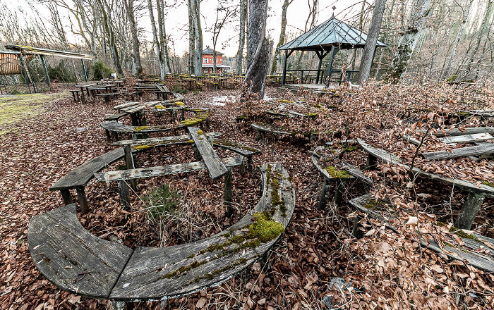 Starnberg Mühlthal: Biergarten Gasthof Obermühltal Bahnhofsgebäude Mühlthal